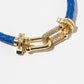 Braided Leather Horseshoe Bracelet