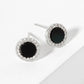 Pave CZ Frame with Mother-of-Pearl Stud Earrings