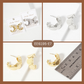 Polished Brass Graduated Ball-Shaped Hoop Earrings