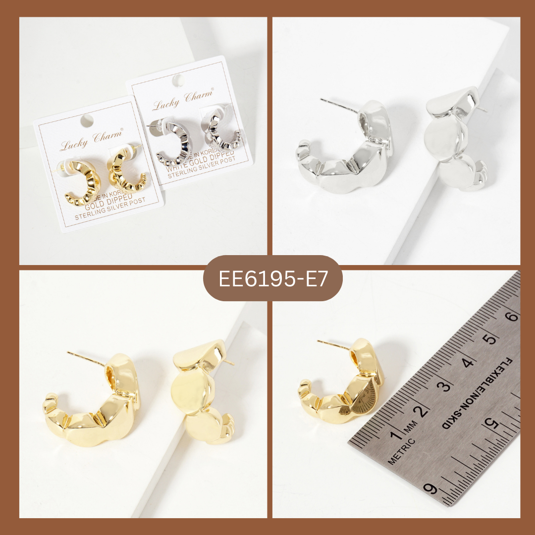 Polished Brass Graduated Ball-Shaped Hoop Earrings