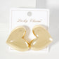 Polished Brass 35mm Puffy Heart Statement Earrings