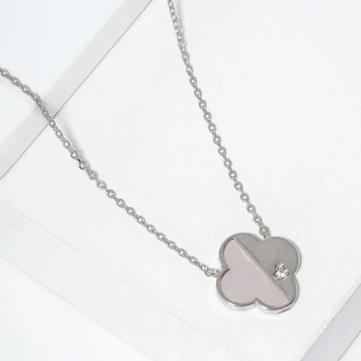 Mixed Media Clover Pendant Necklace