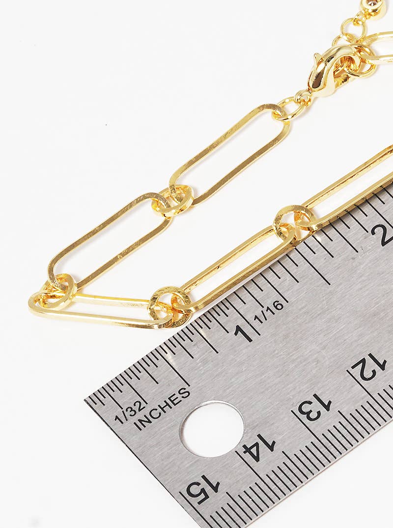 Minimalist Paperclip Chain Bracelet with Dainty Charm