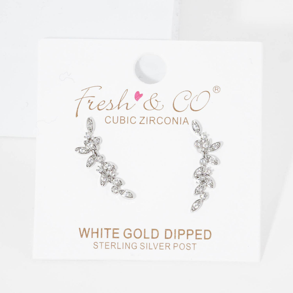 Cubic Zirconia Leaf Vine Ear Crawlers