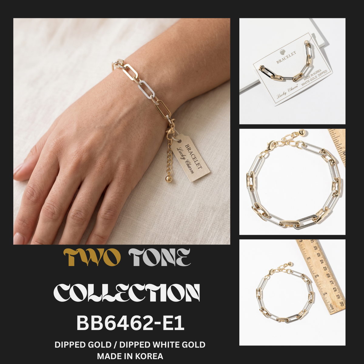Two-Tone Link Chain Bracelet