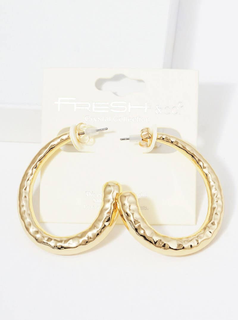 Gold Plated Snake Skin Hoop Earrings