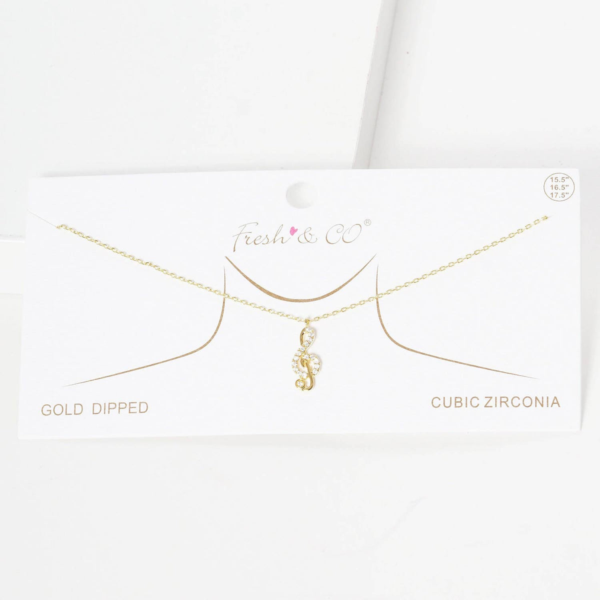 Gold Plated Treble Clef Necklace