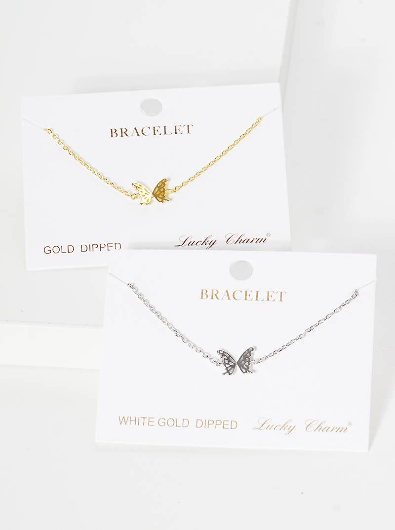 Minimalist Butterfly Charm Bracelet