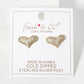Micro-Pave-Set CZ Puffy Heart Stud Earrings