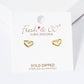 18K Gold Dipped CZ Stone Heart Post Stud Earrings