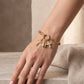Chunky Chain Charm Bracelet with CZ Cross & Cowrie Shell