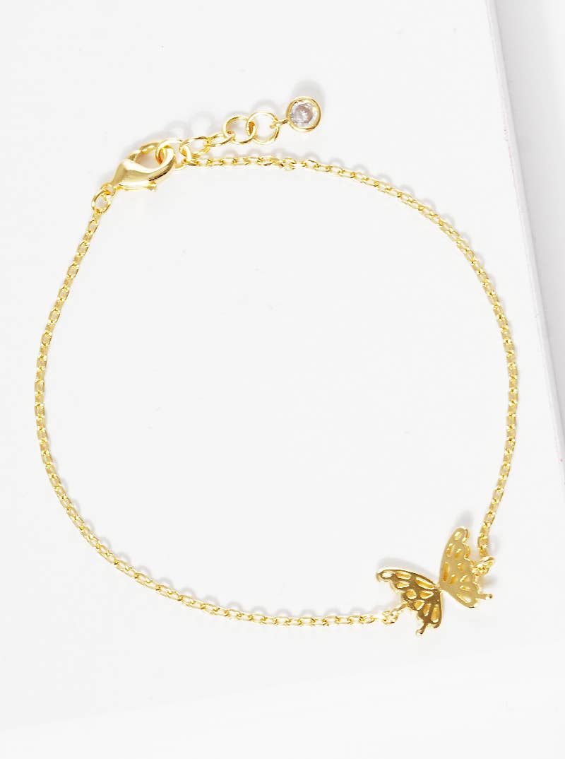 Minimalist Butterfly Charm Bracelet
