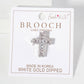 Square Cubic-Zirconia Stones Cross Brooch