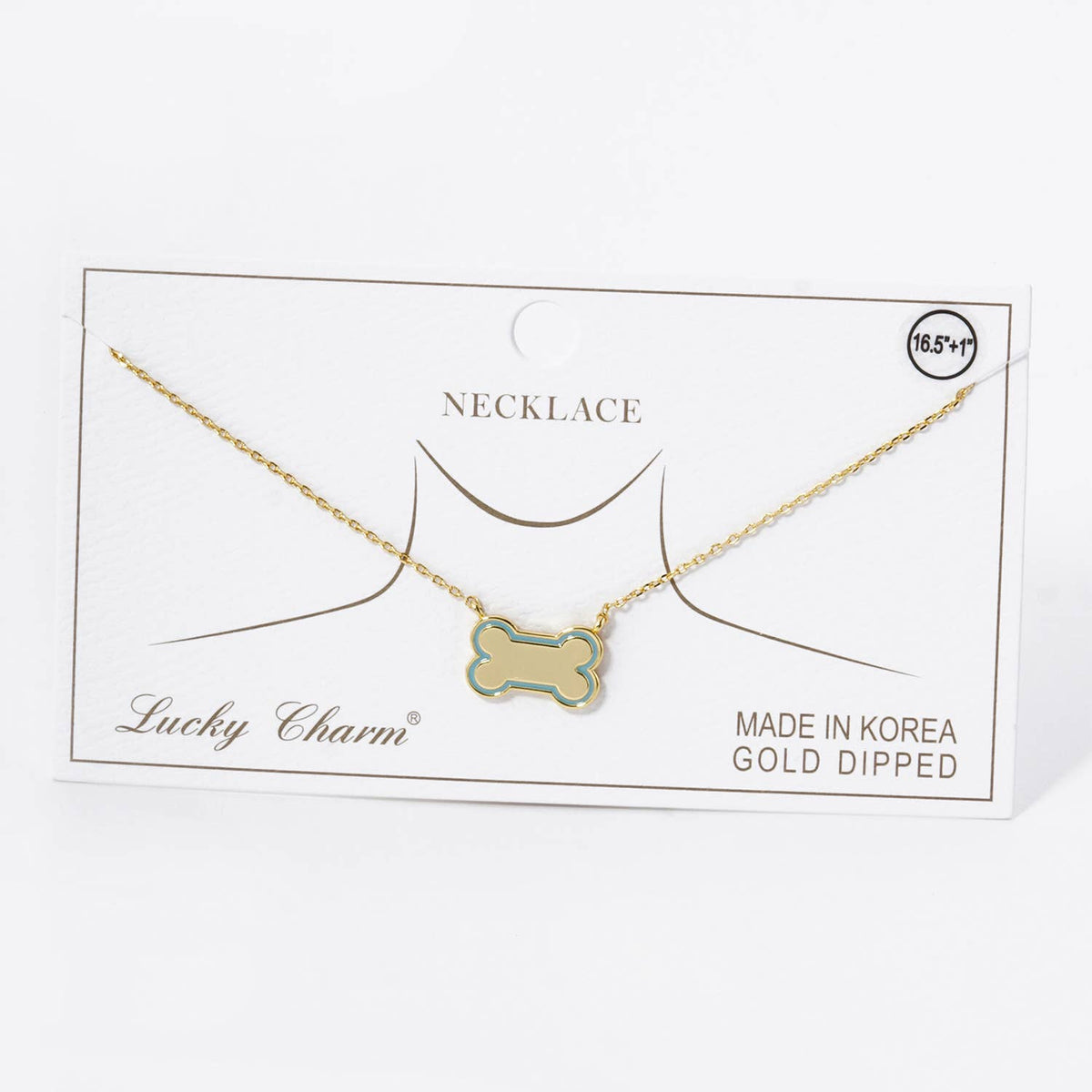 Game Day Enamel Dog Bone Treat Pendant Necklace