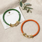 Braided Leather Horseshoe Bracelet