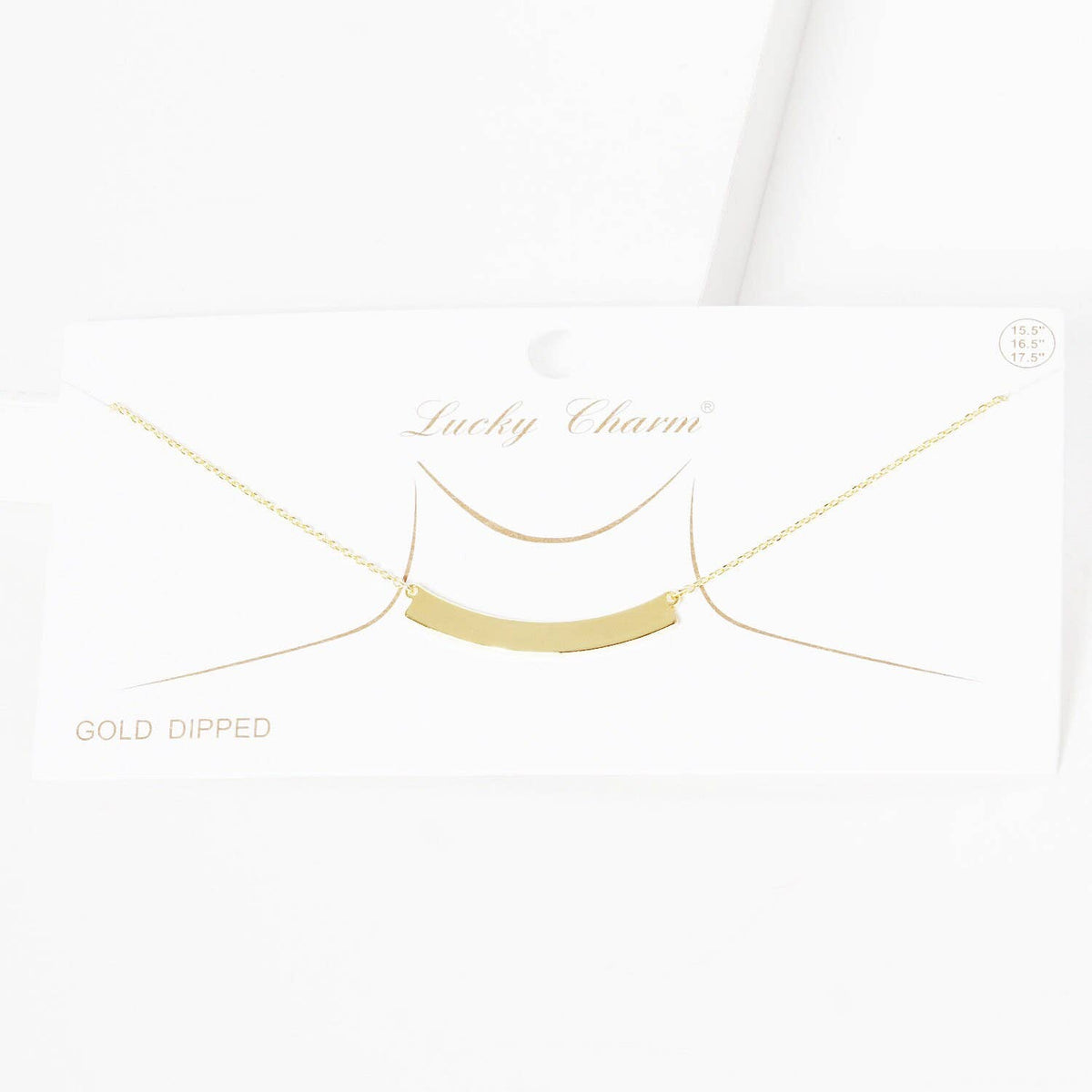 Gold Plated Curved Bar Necklace