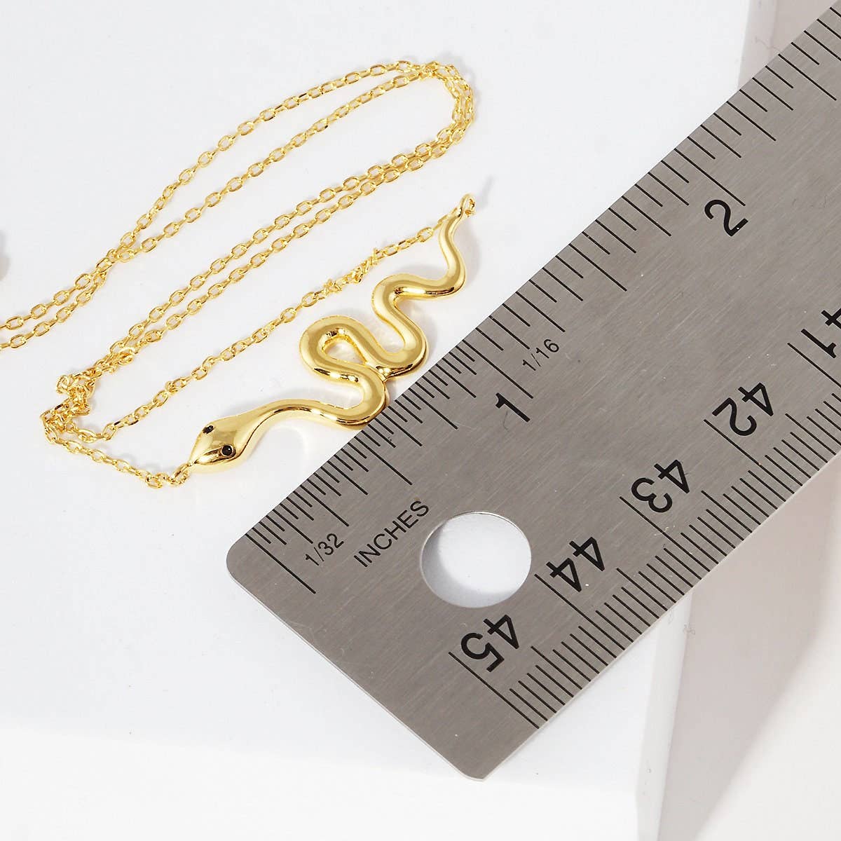 Gold Plated Snake Figure Necklace
