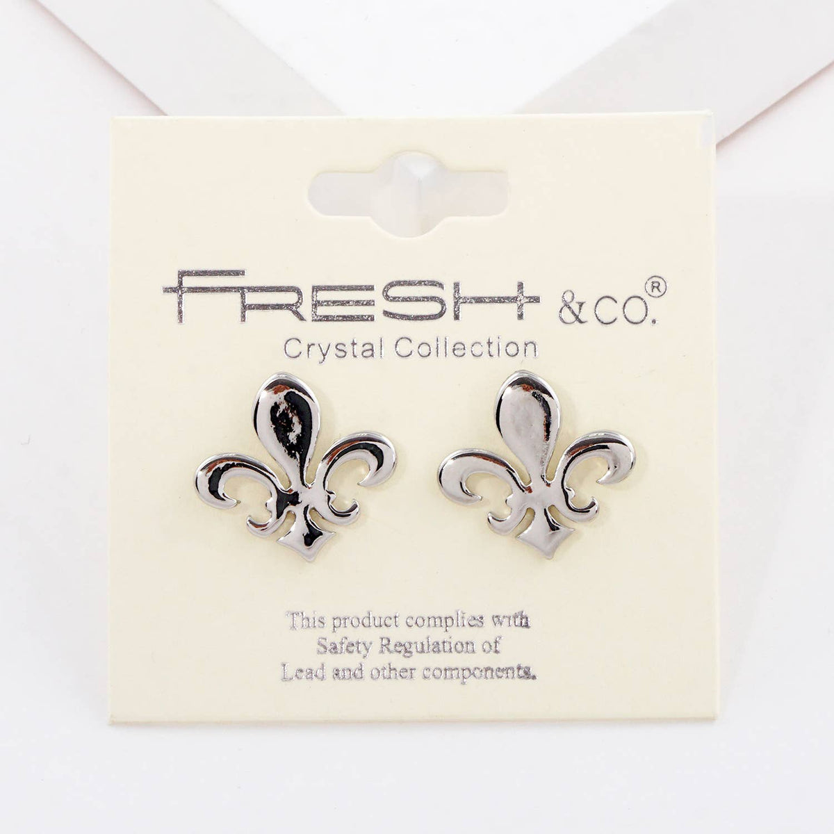 Gold Plated Bold Fleur De Lis Post Earrings
