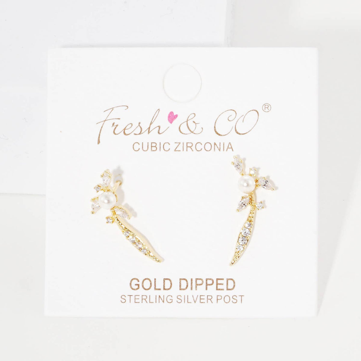 Pearl & Cubic Zirconia Ear Crawlers