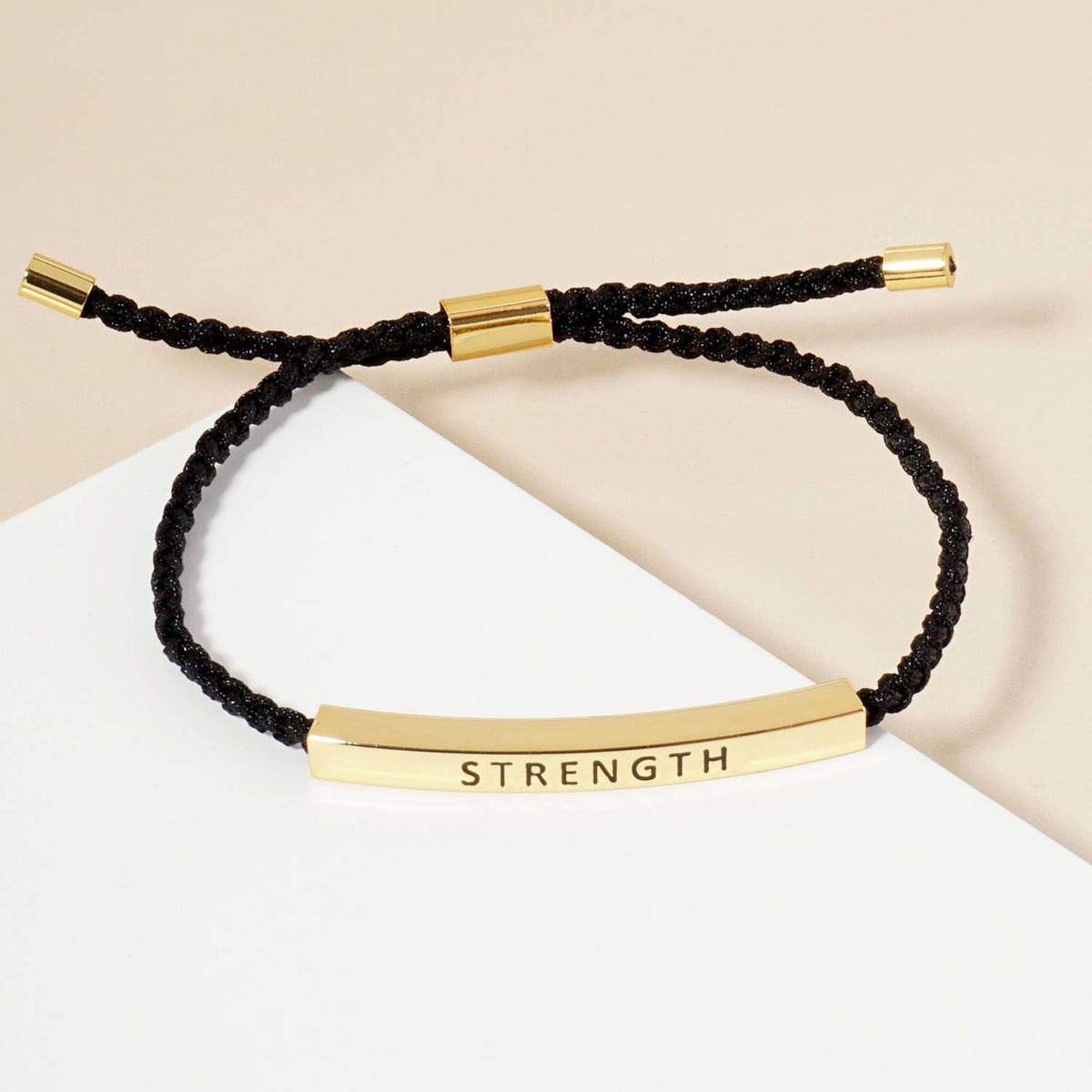 Inspirational Messages "Strength" Tube Bar Bracelet