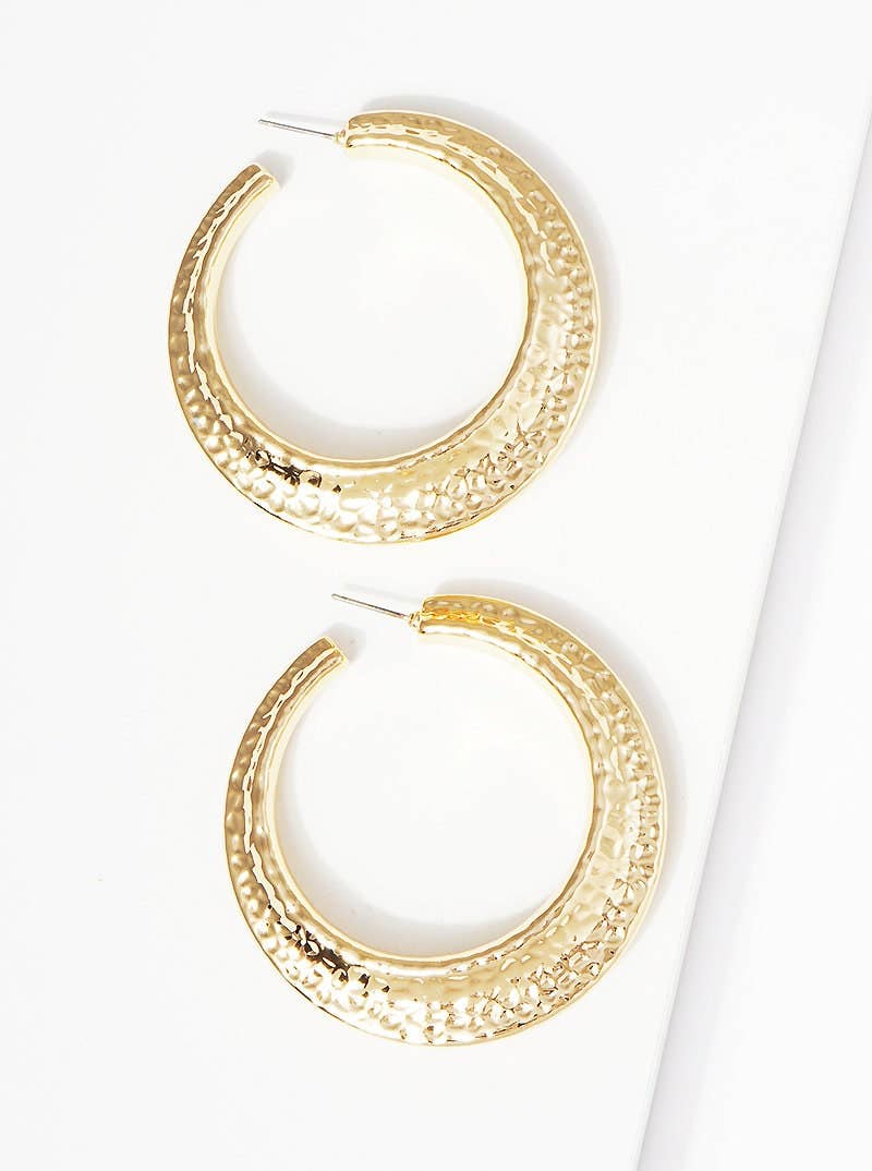 Gold Plated Chunky Snake Skin Hoop Earrings