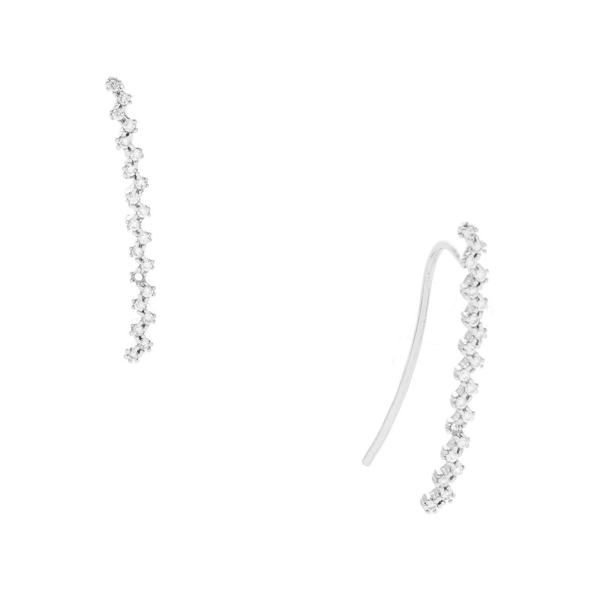 Gold Plated Tiny Zig Zag Ear Climber Earrings