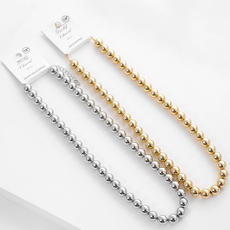 Gold Plated Bold Bead Necklace