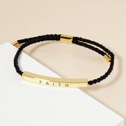 Inspirational Messages "Faith" Tube Bar Bracelet