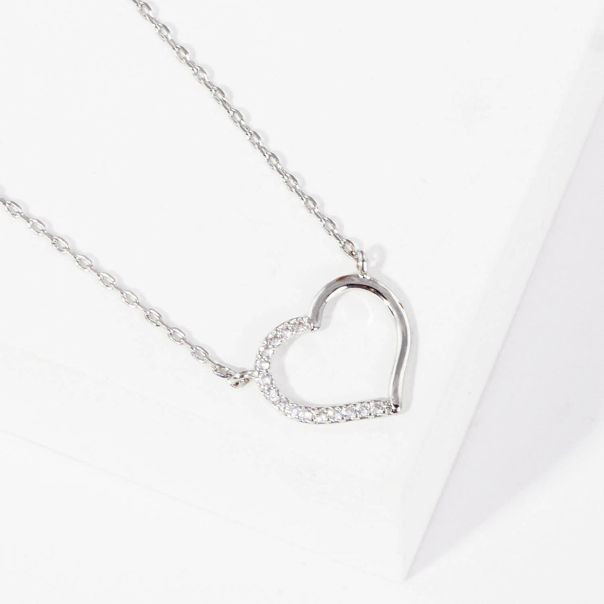 Bridesmaid Pavé Heart Necklace