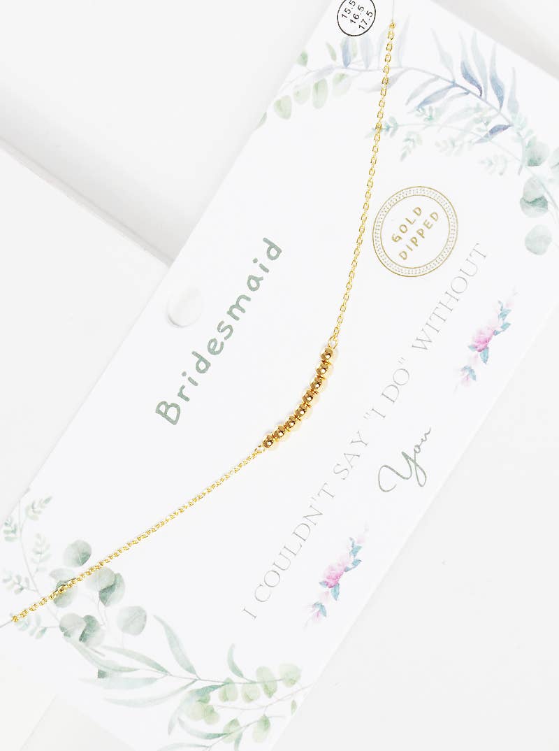 Minimalist Beaded Bridesmaid Necklace
