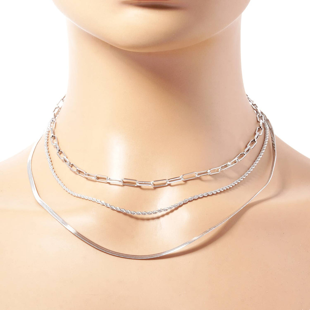 Gold  3 Layered Chain Necklace
