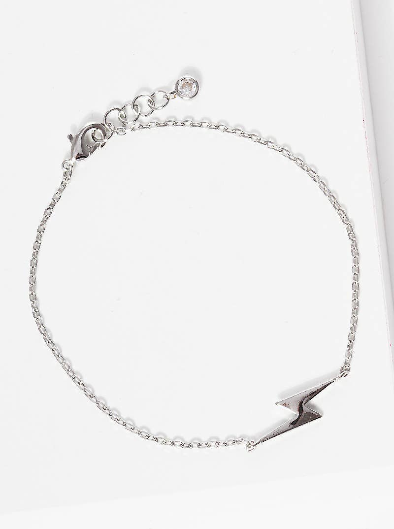 Minimalist Lightning Bolt Charm Bracelet