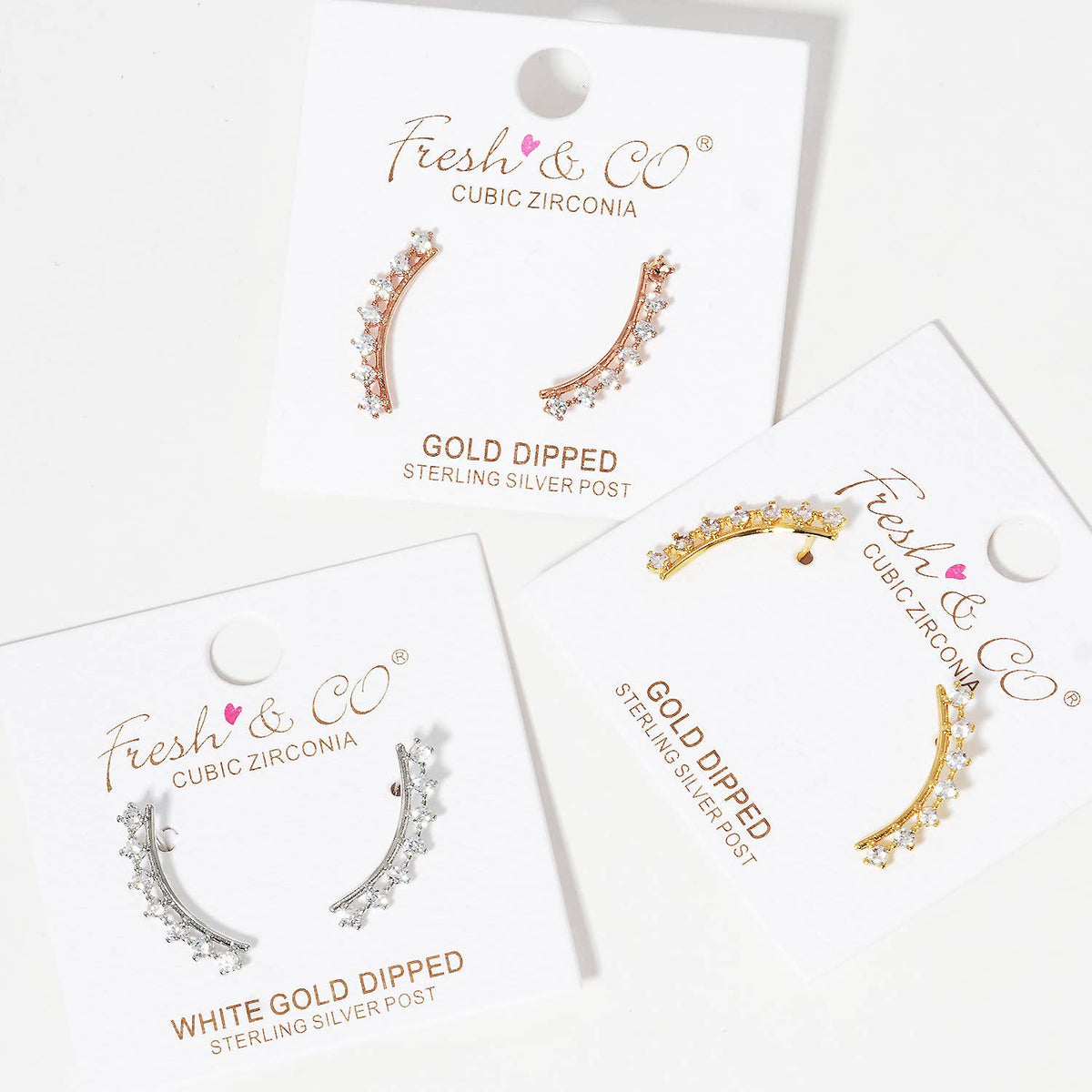 Cubic Zirconia Ear Crawlers