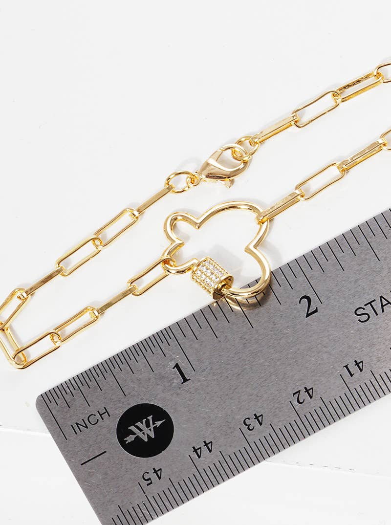Minimalist Carabiner Clover Bracelet