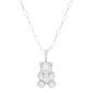 Gold Cubic Embedded Teddy Bear Necklace