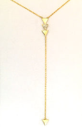 Minimalist Inverted Triangle Lariat Necklace