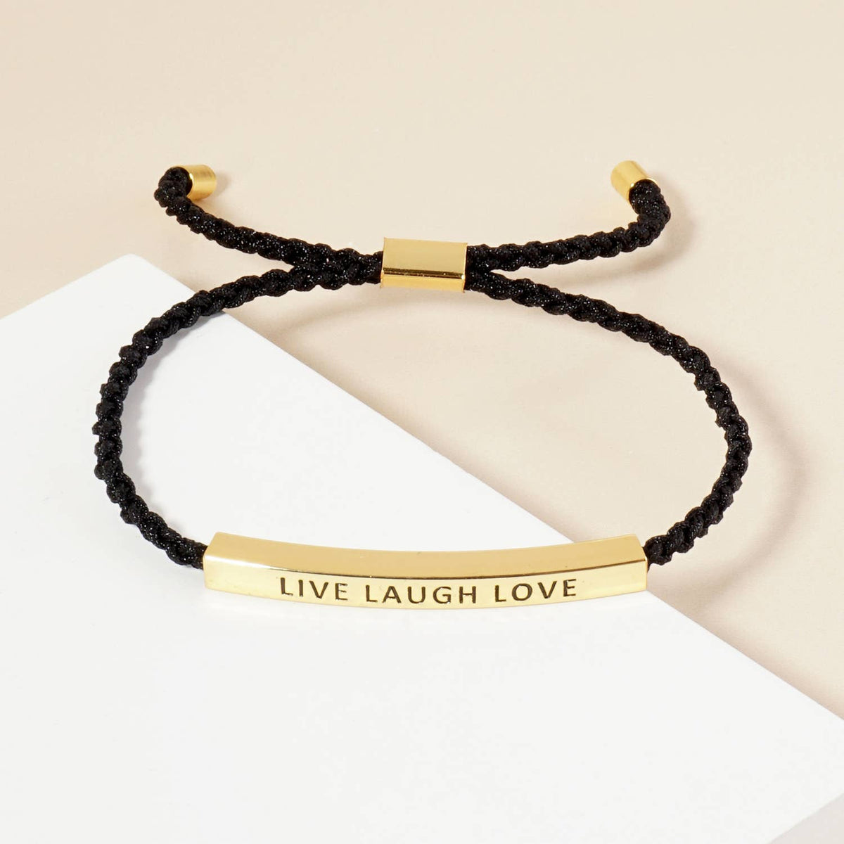 Inspirational Messages "Live Laugh Love" Tube Bar Bracelet