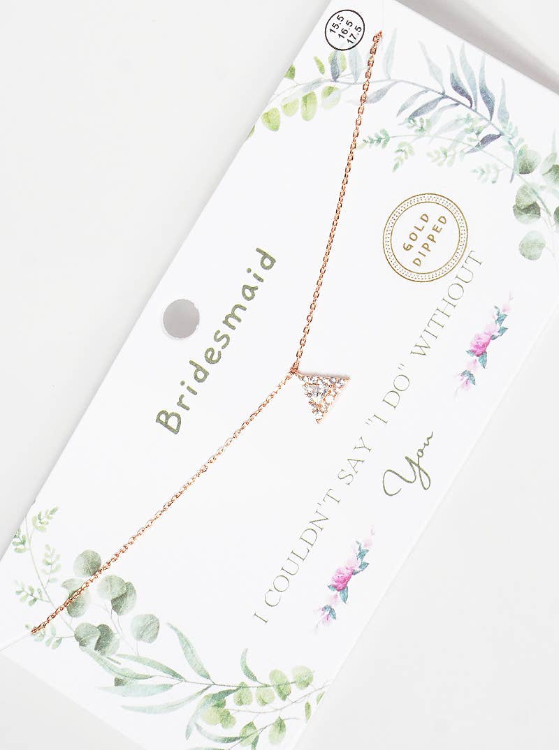 Dainty Pave Triangle Bridesmaid Necklace