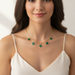 5-Clover Charm Paperclip Link Station Necklace