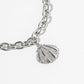 Cubic Zirconia Seashell Magnetic Clasp Link Chain Bracelet