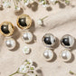 Jumbo Double-Sided Ball Stud Earrings – Statement Pearl