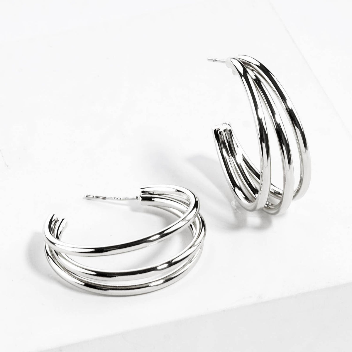 Triple Layered Geometric Hoop Earrings