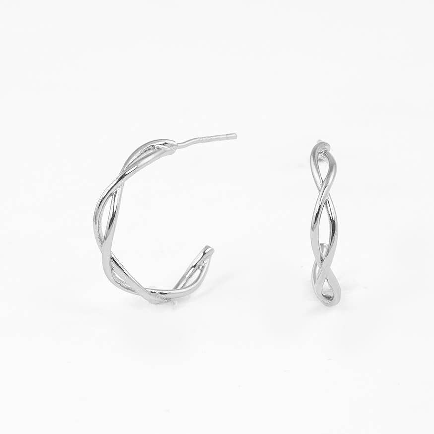 Gold Plated Double Twist Hoop Earrings