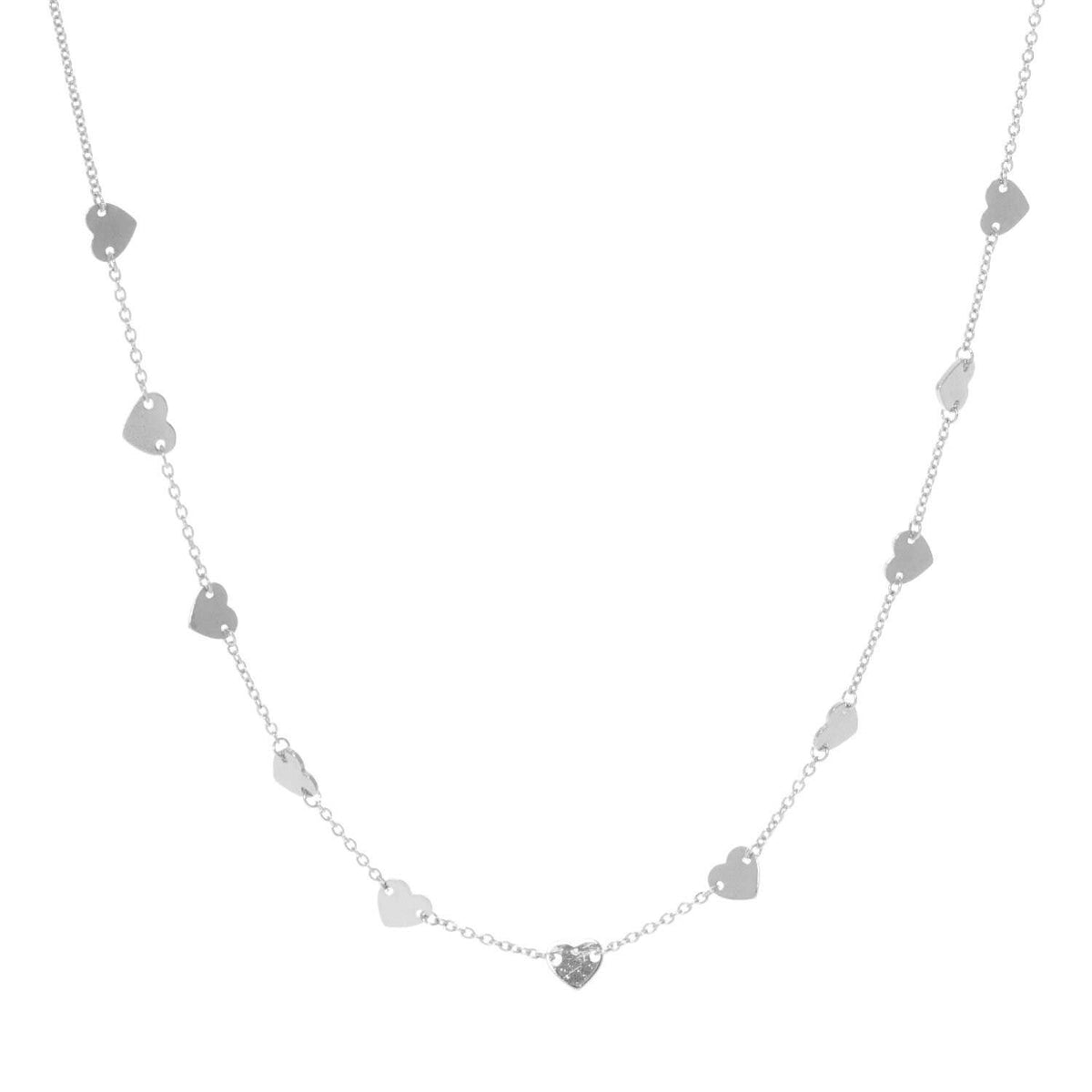 Gold Plated Floating Heart Charm Necklace