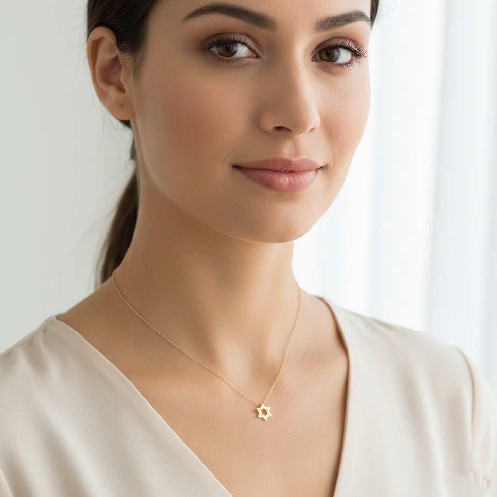 Dainty CZ Star of David Pendant Necklace