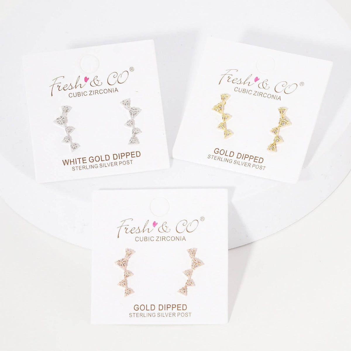 Gold Plated Triangle Ear Climber Earrings