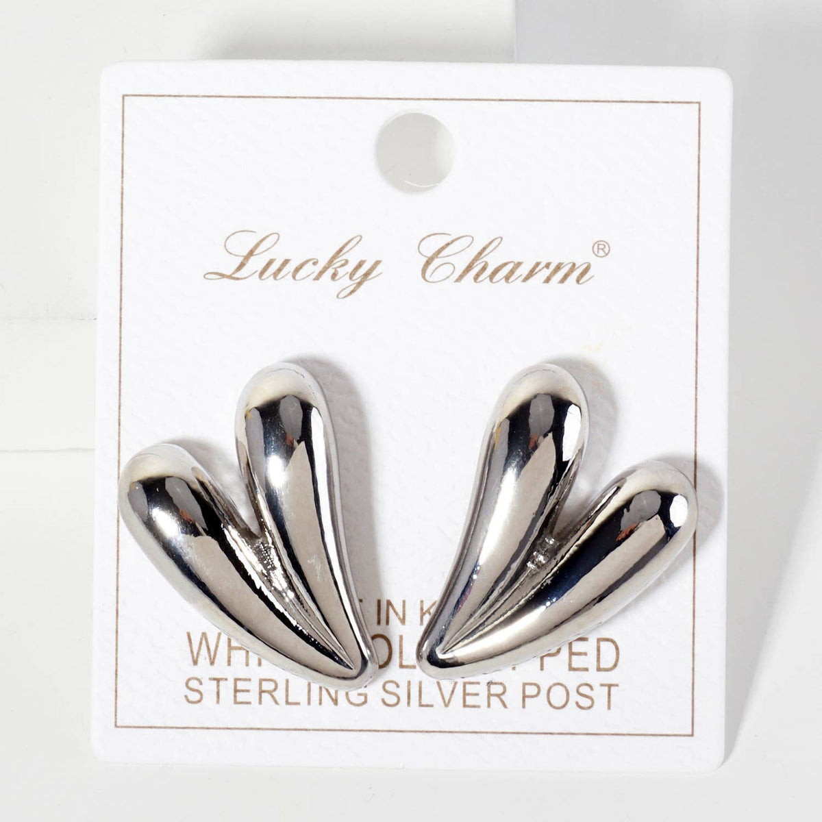 Polished Brass 18K-Gold-Dipped 1-inch Heart Post Earrings