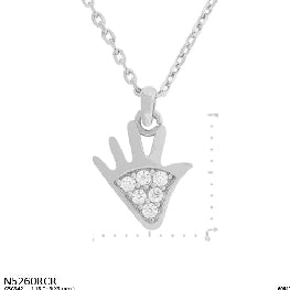 CZ Pave Hand Pendant Necklace