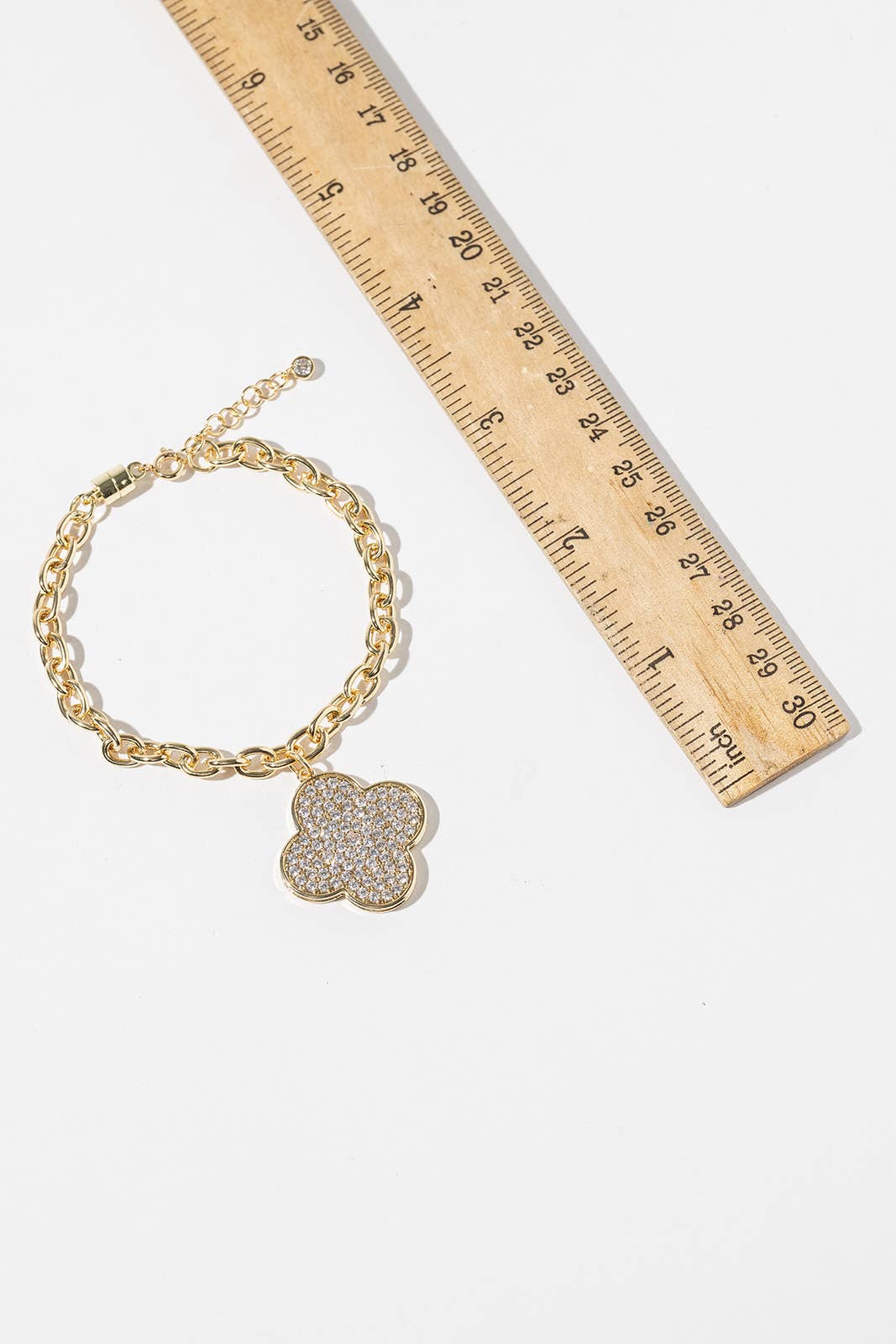 Pavé Cubic Zirconia Clover Bracelet