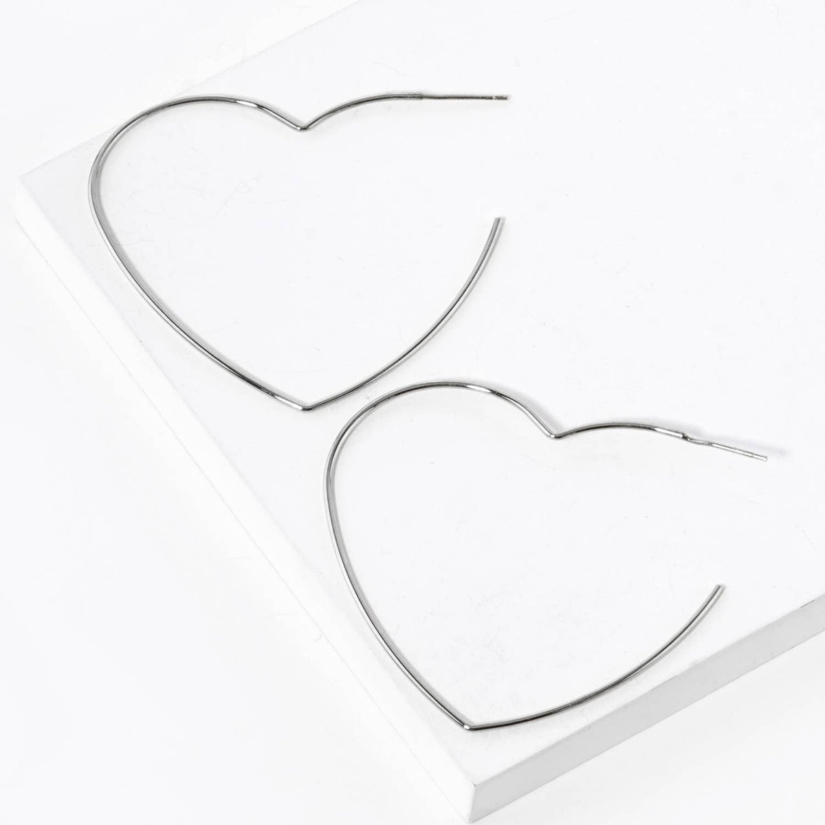 18K Gold Dipped 50mm Heart Shape Lightweight Open Hoop